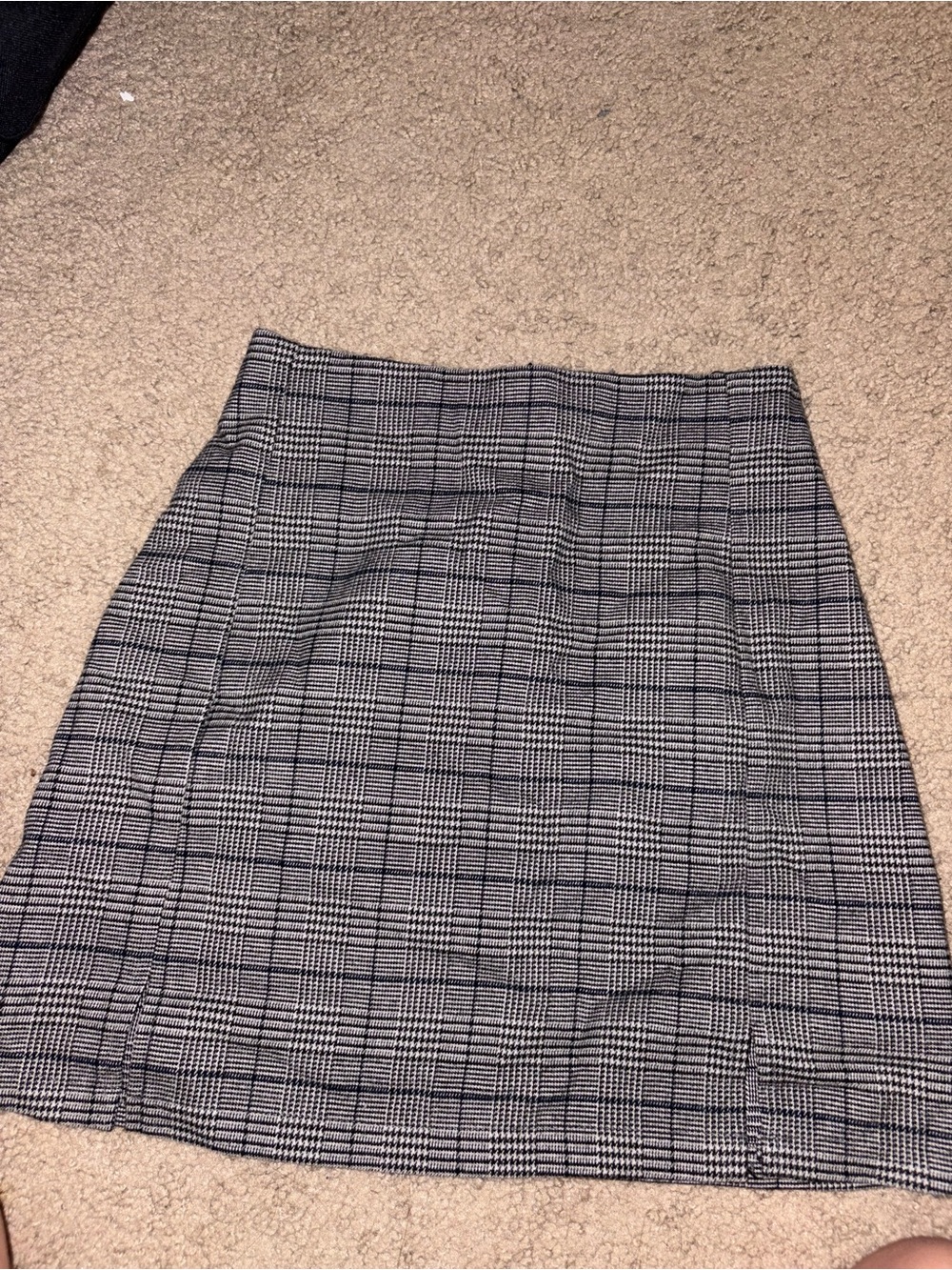 Brandy Melville Black and White Plaid Mini Skirt